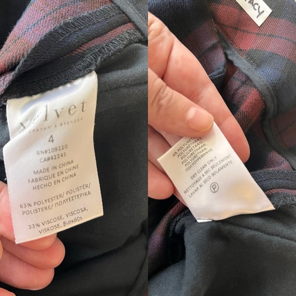 Velvet by Graham Spencer Cropped Plaid Trouser 4 Blue Res - Picture 8 of 15